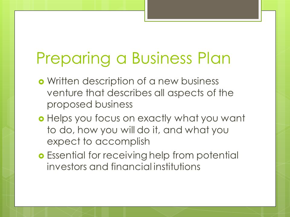 Business Plan: Your Financial Plan
